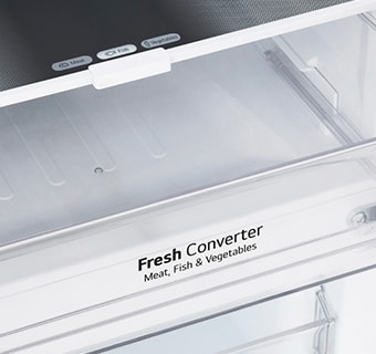 Cận cảnh tính năng fresh converter trong tủ lạnh LG ngăn đá dưới.