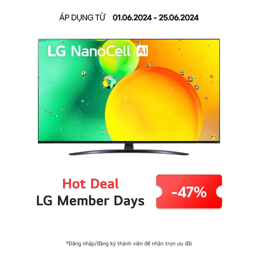 LG Tivi LG Nanocell NANO76 65 inch 4K Smart TV | 65NANO76, 65NANO76SQA