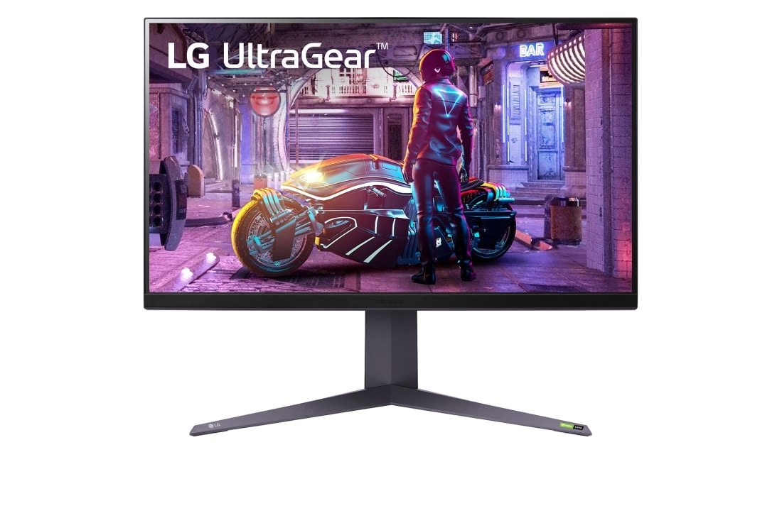 LG 32” UltraGear™ QHD Gaming Monitor with 240Hz (O/C 260Hz) Refresh Rate, front view, 32GQ850-B
