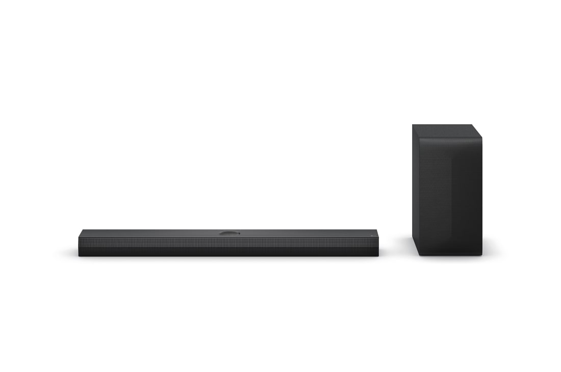 LG Soundbar for TV with Dolby Atmos 3.1.1 channel S70TY, Front view of LG Soundbar S70TY and SubWoofer, S70TY