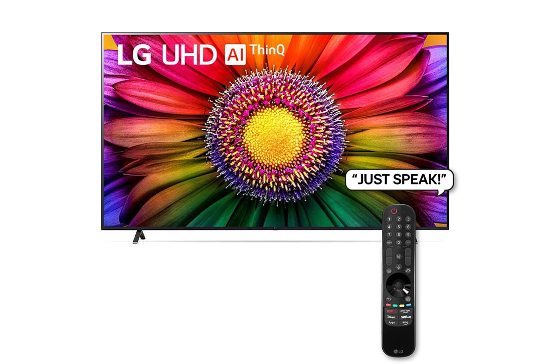 LG 190cm (75'') 4K UHD Smart TV with Magic Remote, HDR & webOS, Front View with infill, 75UR80006LJ