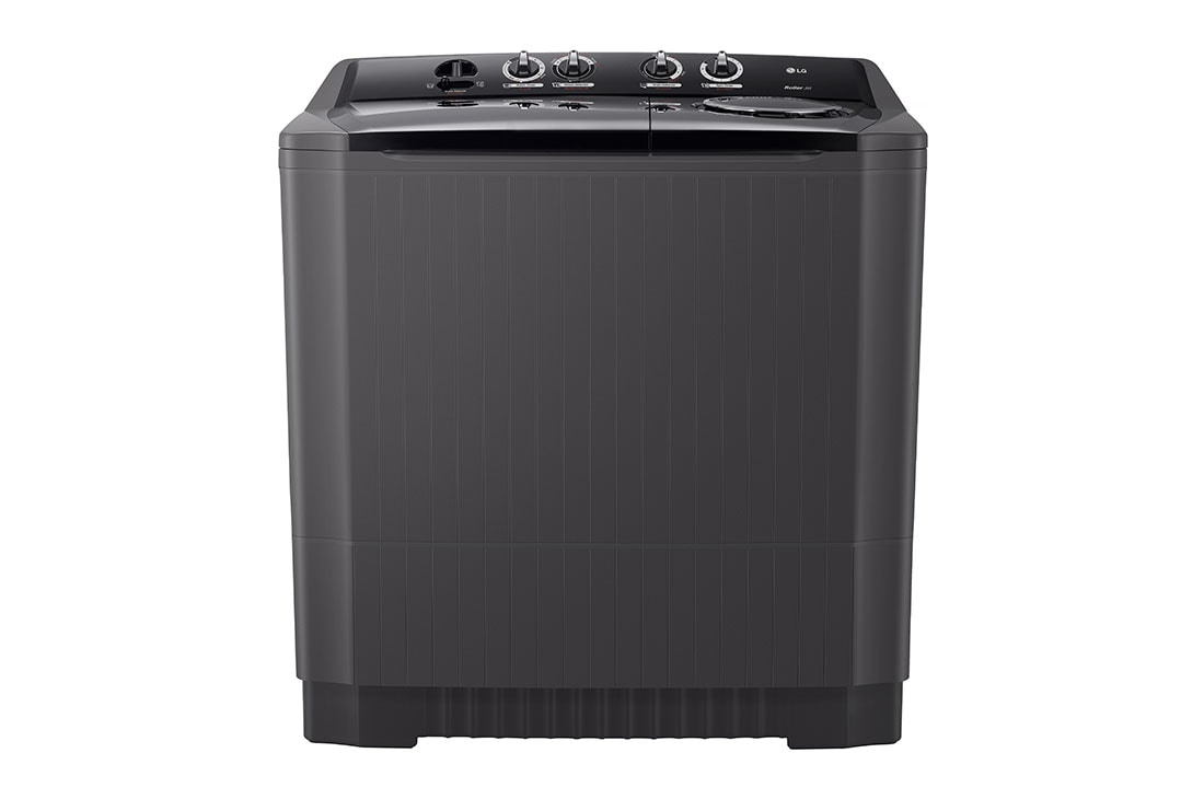 LG 18Kg Twin Tub Washing Machine, Roller Jet, 3 Wash Programs,  Wind Jet Spray, Black Colour, Front view, TT1861RWPT